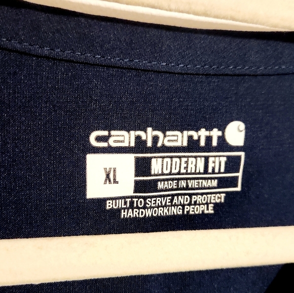 Carhartt | Women's Navy Blue V-Neck Modern Fit Scrubs Top Or Shirt (Size XL) - Picture 2 of 12